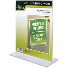 NuDell T-shape Acrylic Frame Standing Sign Holder