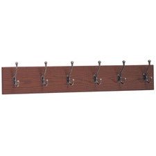 Safco 6-Hook Wood Wall Rack