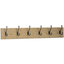 Safco 6-Hook Wood Wall Rack