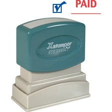 Xstamper Red/Blue PAID Title Stamp