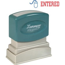 Xstamper Red/Blue ENTERED Title Stamp