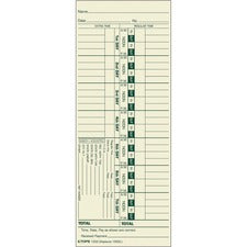 TOPS Manila Stock Weekly Time Cards