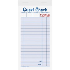 TOPS 2-part Carbonless Guest Check Books