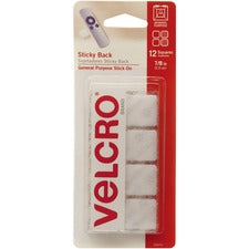 VELCRO Brand Sticky Back 7/8in Squares White 12 ct