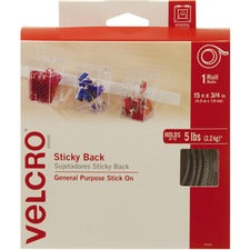 VELCRO Brand Sticky Back 15ft x 3/4in Roll White