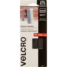 VELCRO Brand Extreme Outdoor 4in x 1in Strips. Titanium . 10 ct.
