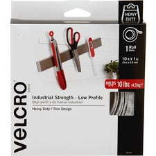 VELCRO Brand Industrial Strength . Low Profile 10ft x 1in Roll. White