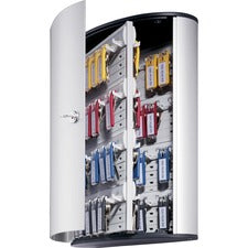 DURABLE&reg; Brushed Aluminum Keyed Lock 72-Key Cabinet